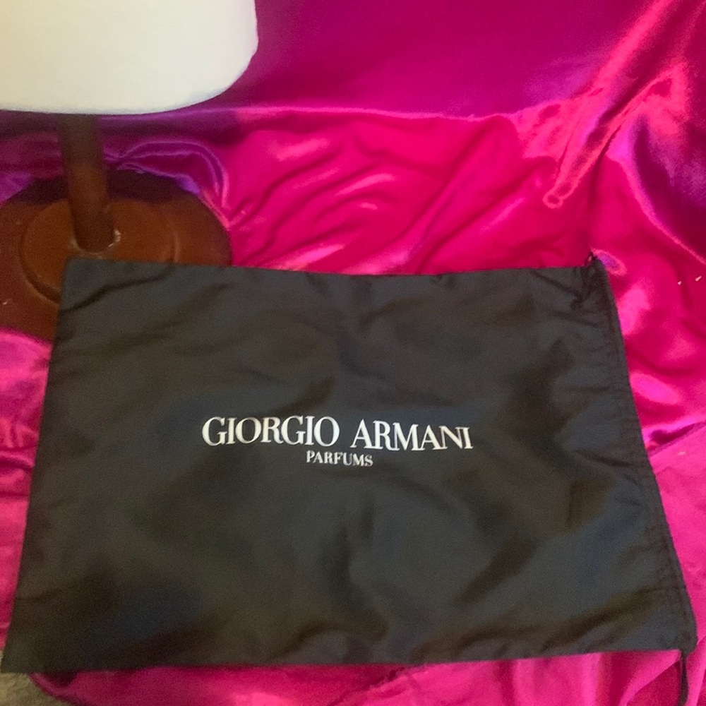 Giorgio Armani perfume large black and white drawstring bag new